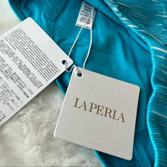 NEW La Perla Neutral Nude & Blue Bikini Bottoms Size US XL - Picture 7 of 7